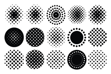A stylish halftone abstract dotted circle vector design, perfect for modern and retro-themed graphics, backgrounds, and digital art projects. Versatile and visually striking.
