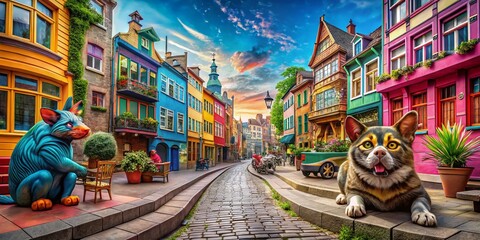 Obraz premium Hilarious Urban Exploration Moments - Capturing Fun and Quirky Adventures in Cityscapes