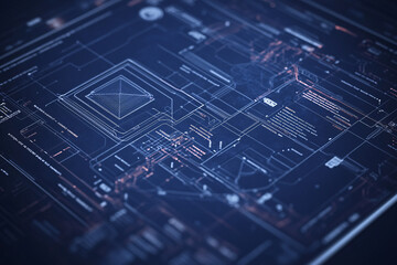 Futuristic Technology Interface: Digital Network Design