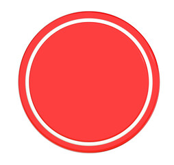 Red empty circle 3d on png transparent background.
