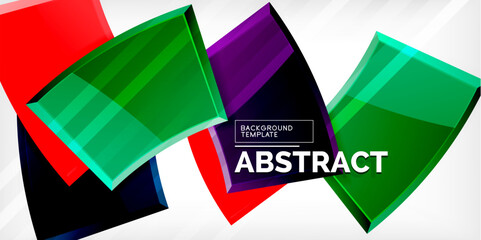 Obraz premium Vector abstract color geometric shapes. Illustration For Wallpaper, Banner, Background, Card, Book Illustration, landing page