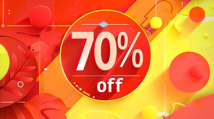 Free realistic "70% off" vector backdrop, Generative AI.