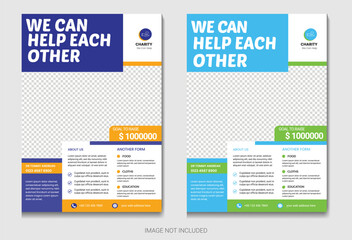 Charity Event Flyer Design for Donation and Volunteer Campaigns: Customizable Template for Non-Profits and Social Causes