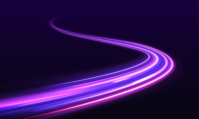 Illustration of light ray, stripe line with blue light, speed motion background. Radial color spirals. Vector blue glowing lines air flow effect.	
