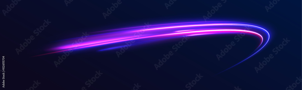 Aufkleber vector speed of light in space on dark background. abstract background in blue, yellow and orange ne