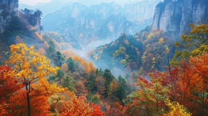 Obraz premium Autumn Colors of Zhangjiajie National Park
