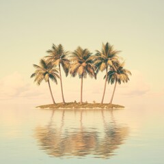 Obraz premium Tropical Paradise Palm Trees on Pastel Background
