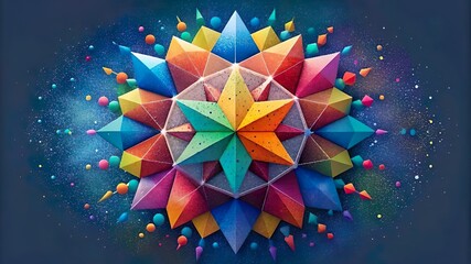 Geometrical abstract background with colorful rangoli star
8K, digital Art, HD, wallpaper,