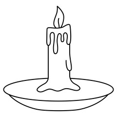 burning candle icon illustration