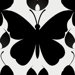 A solid black butterfly