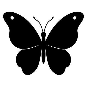 recommend clip art: A solid black butterfly