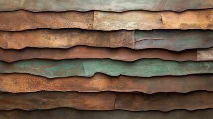 This image showcases a rustic, layered metal texture with a variety of earthy tones, highlighting a sense of depth and rugged aesthetic ideal for creative projects.