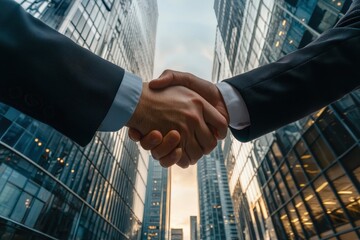 Close-Up Handshake Between Two Business Professionals