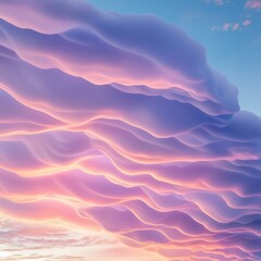 Fototapeta premium Soft Cotton Candy Clouds in Wave Pattern