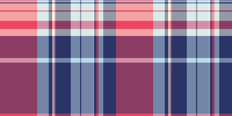 Amazing textile seamless plaid, advertisement check fabric tartan. Composition pattern background vector texture in blue and red colors.