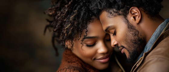 Obraz premium close-up of two friends sharing a secret, A tender moment between a couple, showcasing love and intimacy in a stunning close-up portrait.