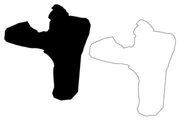 Vientiane City (Lao People's Democratic Republic, Laos) map vector illustration, scribble sketch City of Vientiane map