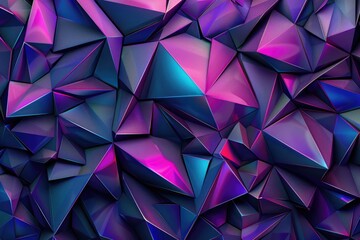 Fototapeta premium Abstract Background of Shiny, Metallic, Iridescent Polygons