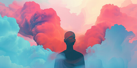 A haze of confusion, capturing the cognitive challenges faced by individuals with mental health conditions.