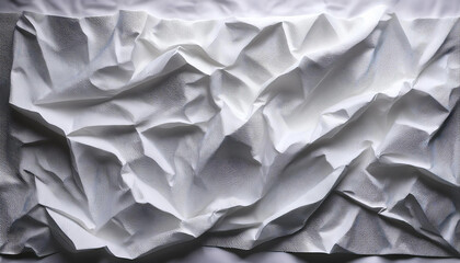 Obraz premium Blank White Crumpled Paper with Subtle Wrinkles and Creases