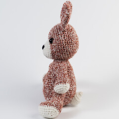 bunny colorful amigurumi doll background white isolated