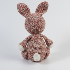 bunny colorful amigurumi doll background white isolated