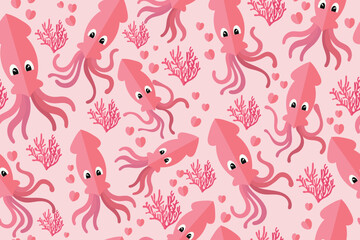 cuttlefish seamless pattern