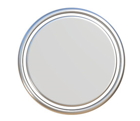 Silver circle 3d on png transparent background.