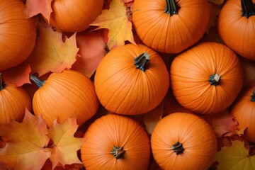 please make a mockup sized 1640 pixels x 856 pixels, themed autumn, pumpkins, white or orange background with pumpkins, fall leaves and enough room in the middle to have a title 