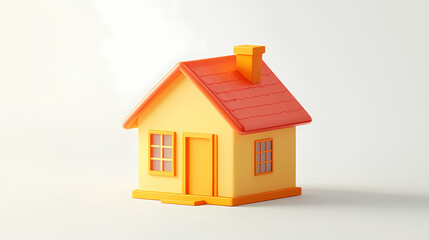  A minimalistic 3D vector for applications and web pages.Plastic render of house on isolated white background. 3d cartoon illustration symbol of security and protection.