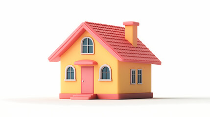  A minimalistic 3D vector for applications and web pages.Plastic render of house on isolated white background. 3d cartoon illustration symbol of security and protection.