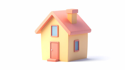  A minimalistic 3D vector for applications and web pages.Plastic render of house on isolated white background. 3d cartoon illustration symbol of security and protection.