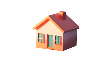  A minimalistic 3D vector for applications and web pages.Plastic render of house on isolated white background. 3d cartoon illustration symbol of security and protection.