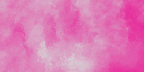 Fototapeta premium pink wall background. pink watercolor background painted empty smooth paper texture, Pink watercolor texture with fogg and clouds, abstract vintage seamless concrete dirty cement .