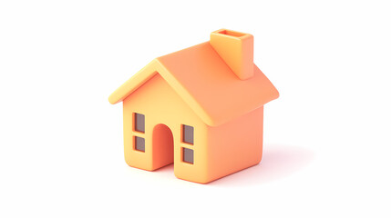  A minimalistic 3D vector for applications and web pages.Plastic render of house on isolated white background. 3d cartoon illustration symbol of security and protection.