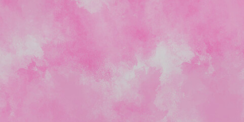 Fototapeta premium pink wall background. pink watercolor background painted empty smooth paper texture, Pink watercolor texture with fogg and clouds, abstract vintage seamless concrete dirty cement .