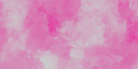 Fototapeta premium pink wall background. pink watercolor background painted empty smooth paper texture, Pink watercolor texture with fogg and clouds, abstract vintage seamless concrete dirty cement .