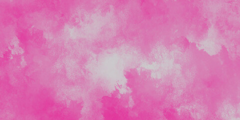 Fototapeta premium pink wall background. pink watercolor background painted empty smooth paper texture, Pink watercolor texture with fogg and clouds, abstract vintage seamless concrete dirty cement .