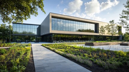 Obraz premium Modern Contemporary Office Building with Polished Finish