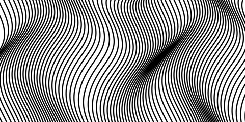 Black wave curve lines abstract background with flowing particles. black and white vector design 3D lines in perspective, curve and wave lines in motion, smooth and soft backdrop.