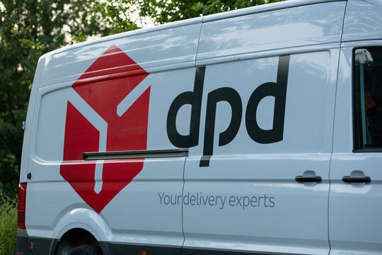 Dpd car van with dpd logo. DPD transports approximately 1.3 billion parcels to worldwide destinations every year. Utrecht, the Netherlands. 5 June 2023. 