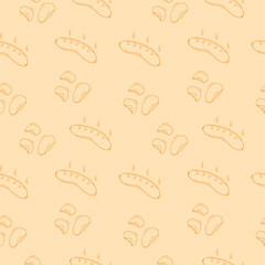 food pattern. doodle food pattern. seamless pattern of food and beverage. hand drawn food pattern background