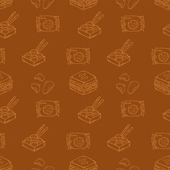 food pattern. doodle food pattern. seamless pattern of food and beverage. hand drawn food pattern background