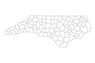 North Carolina State Outline with County Boundaries