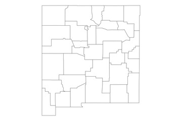 New Mexico State Outline with County Boundaries