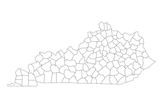 Kentucky State Outline with County Boundaries