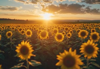 Obraz premium Sunflowers Sunset.