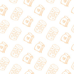 food pattern. doodle food pattern. seamless pattern of food and beverage. hand drawn food pattern background