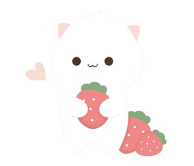White cat and berry bliss

