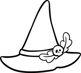 Christmas witch hat outline doodle
